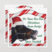 Weihnachts Reitpony Party Einladung (Vorne/Hinten)