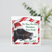 Weihnachts Reitpony Party Einladung (Stehend Vorderseite)