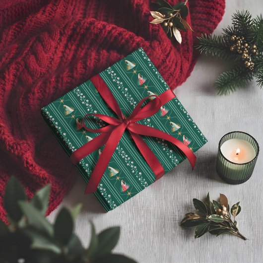 Weihnachts-Religiöse Bethlehem Marry Joseph Floral Geschenkpapier