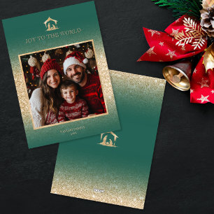 Weihnachts-Religiöse Krippe Familienszenario Foto Feiertagskarte