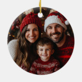 Weihnachts-Religiöse Krippe Familienszenario Foto Keramik Ornament (Hinten)