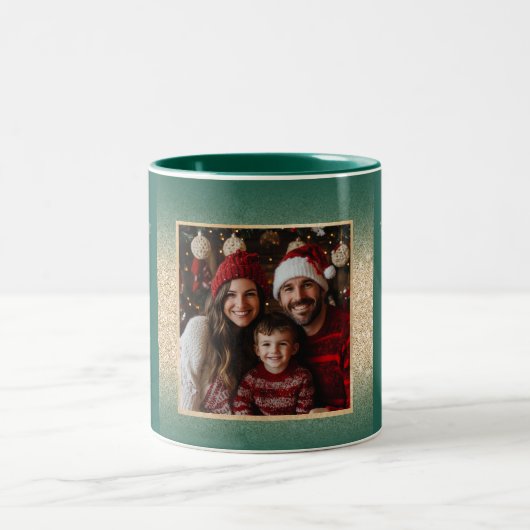 Weihnachts-Religiöse Krippe Familienszenario Foto Zweifarbige Tasse (Mittel)