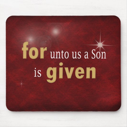 Weihnachts Religiöser Text auf Rot Mousepad (Vorne)