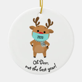 Weihnachts-Rentier 2020 Oh Deer kein gutes Jahr Keramik Ornament