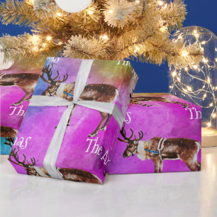 Weihnachts-Rentier auf der Gefärbte Krawatte Weih Geschenkpapier
