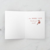 Weihnachts-Rentier auf Red Polka Dots Karte (Innenseite)