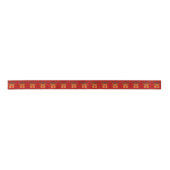 Weihnachts-Rentier auf Red Satin Ribbon Satinband (Vorderseite)