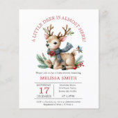 Weihnachts-Rentier-Baby-Dusche Einladung (Vorderseite)