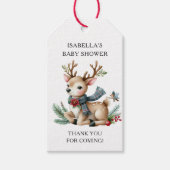 Weihnachts-Rentier-Baby-Dusche-Liebesmarken Geschenkanhänger (Vorderseite)