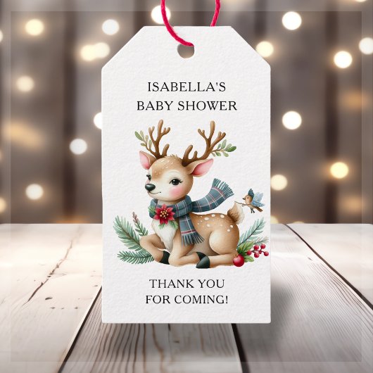 Weihnachts-Rentier-Baby-Dusche-Liebesmarken Geschenkanhänger