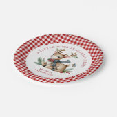 Weihnachts-Rentier-Baby-Duschvorrichtung Pappteller (Schrägansicht)