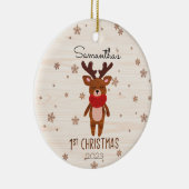 Weihnachts-Rentier-Baby Keramik Ornament (Rechts)