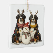 Weihnachts Rentier Bernese Mountain Hunde Keramikornament (Rechts)