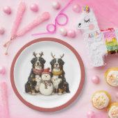 Weihnachts Rentier Bernese Mountain Hunde Pappteller (Party)