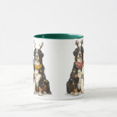 Weihnachts Rentier Bernese Mountain Hunde Tasse (Zentrum)