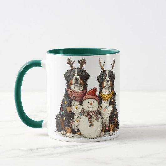 Weihnachts Rentier Bernese Mountain Hunde Tasse (Links)