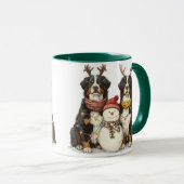 Weihnachts Rentier Bernese Mountain Hunde Tasse (VorderseiteRechts)