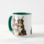 Weihnachts Rentier Bernese Mountain Hunde Tasse (Vorderseite Links)