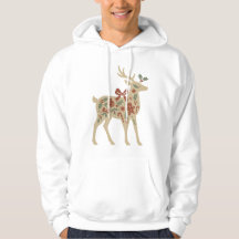 Weihnachts-Rentier-Blumen-Kunst-Kinder-Hoodies/Swe