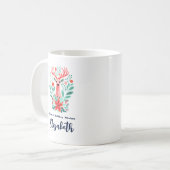 Weihnachts-Rentier-Blumenfest Kaffeetasse (Vorderseite Links)