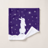 Weihnachts-Rentier Bunny Tree Snow Night Star Sky Badhandtuch Set (Waschlappen)