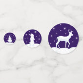 Weihnachts-Rentier Bunny Tree Snow Night Star Sky Konfetti (Vorderseiten)