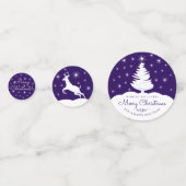 Weihnachts-Rentier Bunny Tree Snow Night Star Sky Konfetti (Rückseiten)