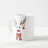 Weihnachts-Rentier-Cartoon Kaffeetasse (Vorderseite Links)