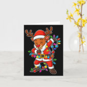 Weihnachts-Rentier Dabbing Leuchten Weihnachten fü Karte (Gelbe Blume)