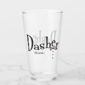 Weihnachts-Rentier-Dasher-Bow-Krawatte Glas (Vorderseite)