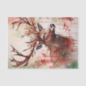 Weihnachts-Rentier-Dekoupage Seidenpapier (Vorderseite)