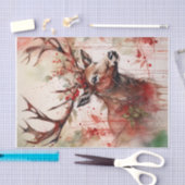 Weihnachts-Rentier-Dekoupage Seidenpapier (Handwerk)