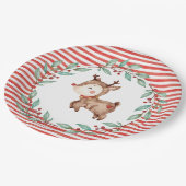 Weihnachts-Rentier-Erstgeburtspapierplatte Pappteller (Schrägansicht)
