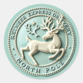 Weihnachts-Rentier-Express Runder Aufkleber (Vorderseite)