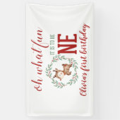 Weihnachts Rentier First Geburtstag Banner (Vertikal)