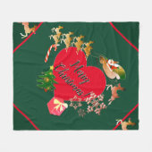 Weihnachts-Rentier-Fleece-Blanket Fleecedecke (Vorderseite (Horizontal))