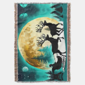 Weihnachts-Rentier Flight Vollmond Decke (Vorderseite Vertikal)