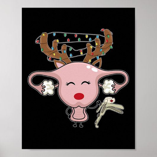 Weihnachts-Rentier-Gebärmutter-Krankenschwester-Sp Poster (Vorne)