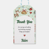 Weihnachts-Rentier-Geburtstagsparty Geschenkanhänger (Rückseite)