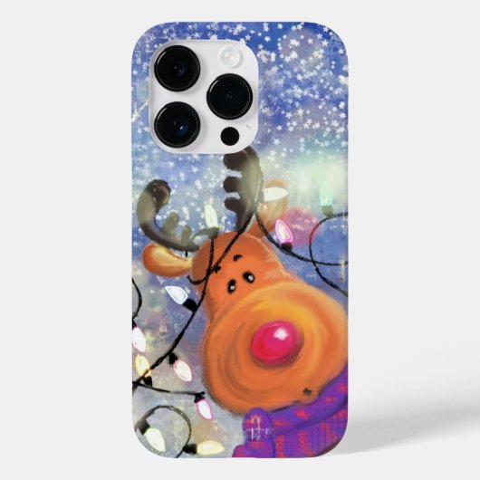 Weihnachts-Rentier-Geschenk iPhone Case (Rückseite)