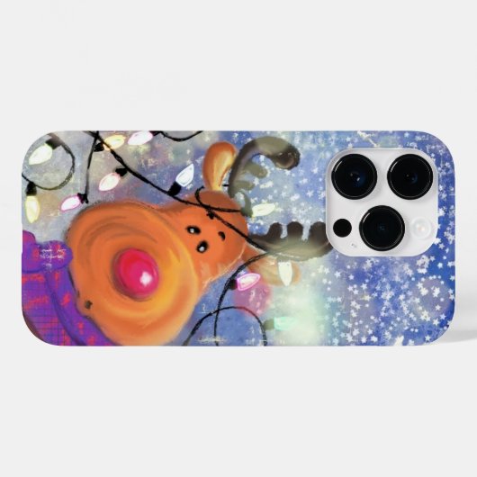 Weihnachts-Rentier-Geschenk iPhone Case (Rückseite (Horizontal))