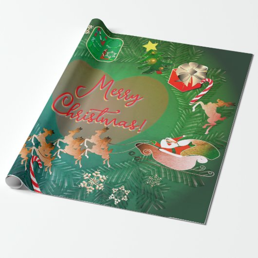 Weihnachts-Rentier Geschenkpapier (Ungerollt)