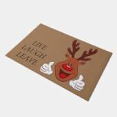 Weihnachts-Rentier-Gesicht Doormat Fußmatte (Schrägansicht)
