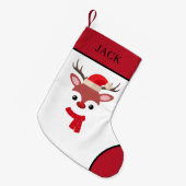 Weihnachts-Rentier-Gesicht Kleiner Weihnachtsfest Kleiner Weihnachtsstrumpf (Vorderansicht (hängend))