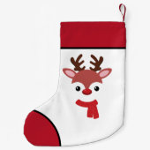 Weihnachts-Rentier-Gesicht Kleiner Weihnachtsfest  Kleiner Weihnachtsstrumpf (Rückseite)