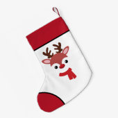 Weihnachts-Rentier-Gesicht Kleiner Weihnachtsfest  Kleiner Weihnachtsstrumpf (Rückseite (Hängend))