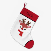 Weihnachts-Rentier-Gesicht Kleiner Weihnachtsfest  Kleiner Weihnachtsstrumpf (Vorderansicht (hängend))