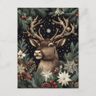 Weihnachts-Rentier-Grußkarte Postkarte