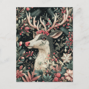 Weihnachts-Rentier-Grußkarte Postkarte