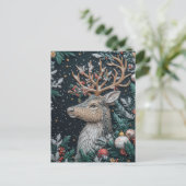 Weihnachts-Rentier-Grußkarte Postkarte (Stehend Vorderseite)